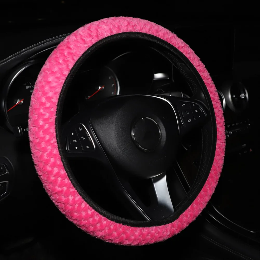 

Steering Wheel Steering Wheel Cover 38cm Diameter Car Steering Wheel Covers Faux Fur For Winter Universal Decoratuion Tool