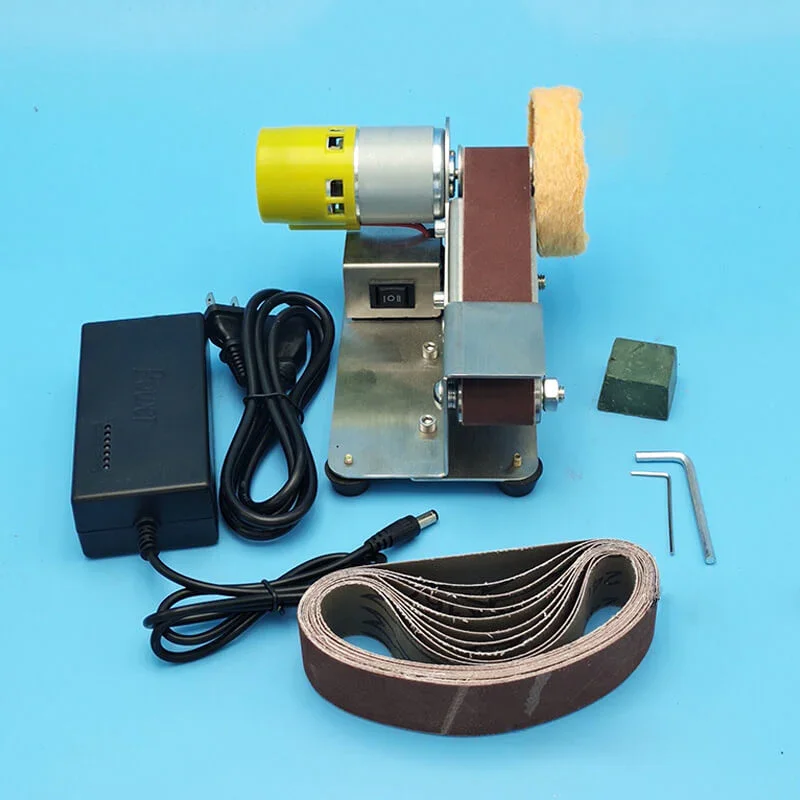 Meterk Electric Belt Sander Mini Belt Sander Electric Grinder Small Grinding  Machine Hand-held Electric Belt Sander with Sanding Belts 