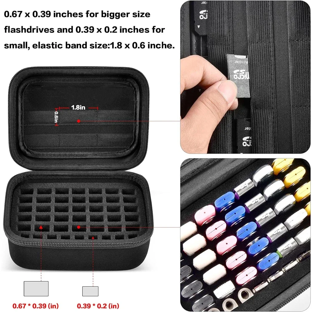 USB Flash Drive Case SD Card Thumb Drive Holder Organizer Shockproof USB SD SDXC SDHC Carrying Bag Electronic Accessories