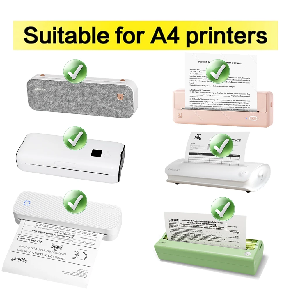 A4 Thermal Paper 210x30mm for Wireless Bluetooth Universal A4 Printer Paper Roll PeriPage Paperang