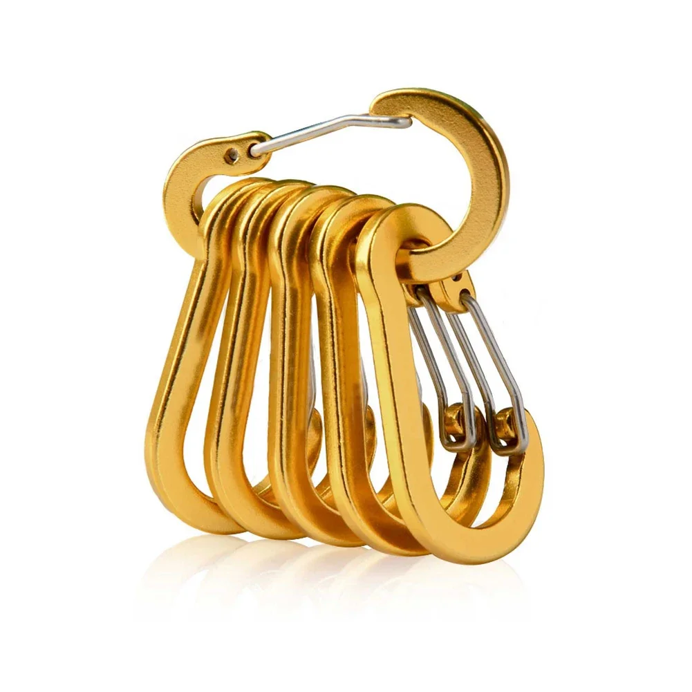6/12pcs Multi Tool Mountaineering Buckle Steel Outdoor Camping Small Carabiner Clips Fishing Climbing Accessories