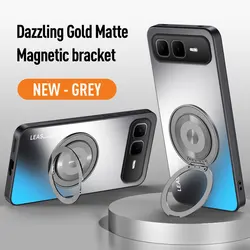 Magnetic Ring Stand Phone Case with Magsafe and Lens Protection for Google Pixel 8 Pro (Grey)