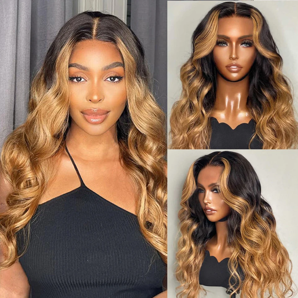 1b27 Colored Wavy 360 Full Lace Front Human Hair Wigs 13X4 Body Wave