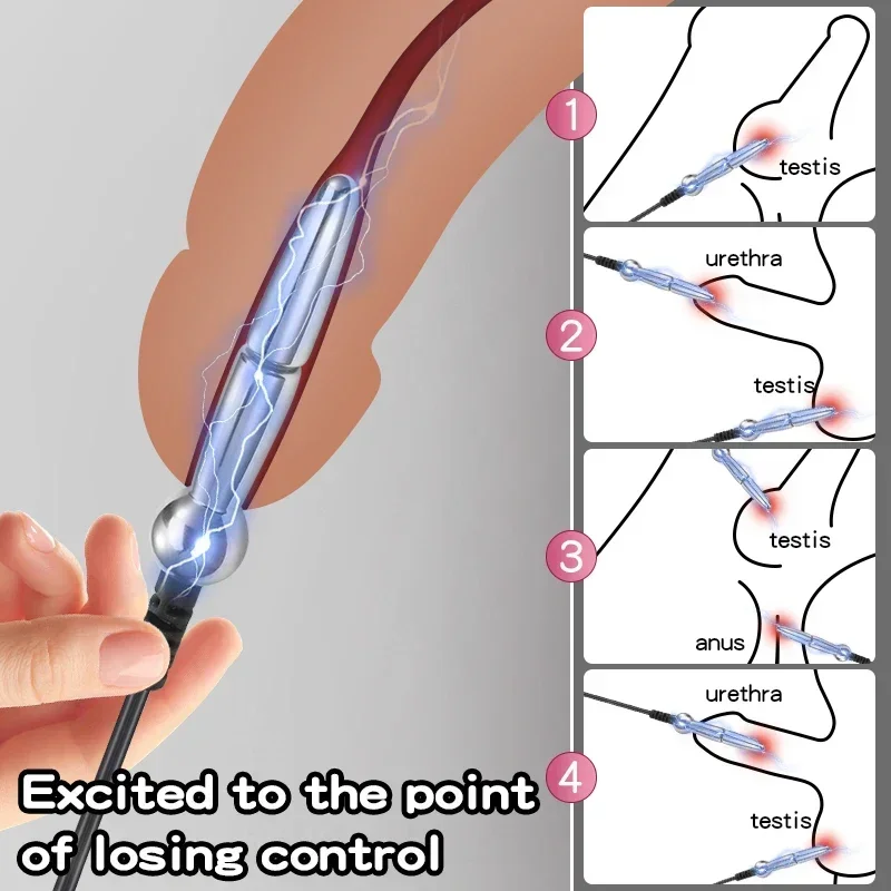 New Electric Shock Penis Plug Stainless Steel Urethral Plug BDSM Couple G Spot Stimulate Men Sex Toy Masturbation Sex Toys