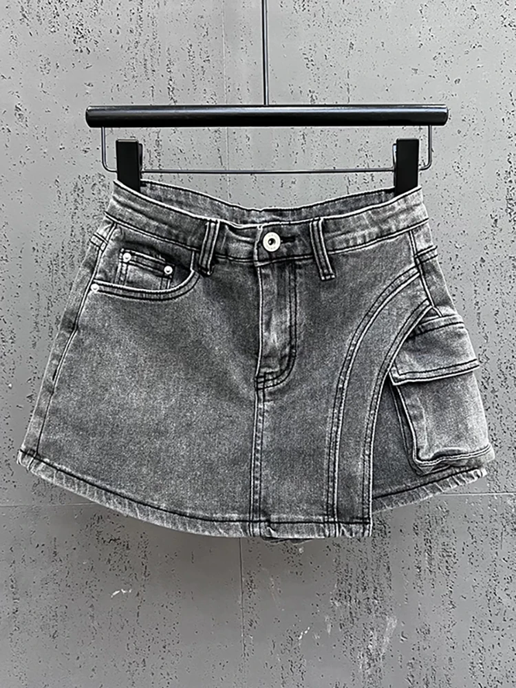 デニム・ジーパン BOHEMSEO : 25SS / KNEE SLIT 2WAY SKIRT JEANS ( GRAY) BOHEMIAN SEOUL】[25SS] KNEE SLIT 2WAY SKIRT JEANS (GRAY