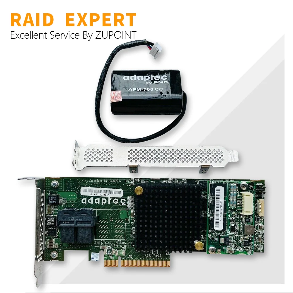 ZUPOINT Adaptec ASR-7805 RAID 컨트롤러 카드, 6Gbps 1GB 캐시, SAS SATA PCI E 3.0 확장기 카드 어댑터 