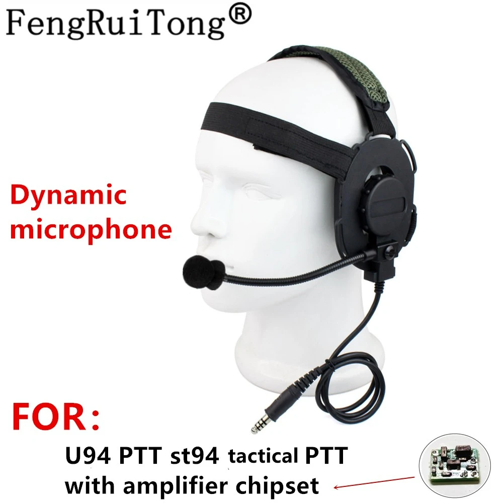 Bowman tactics headset with Dynamic Microphone NATO Plug,Only for u94 PTT st94 NATO US tactical PTT with amplifier chipset