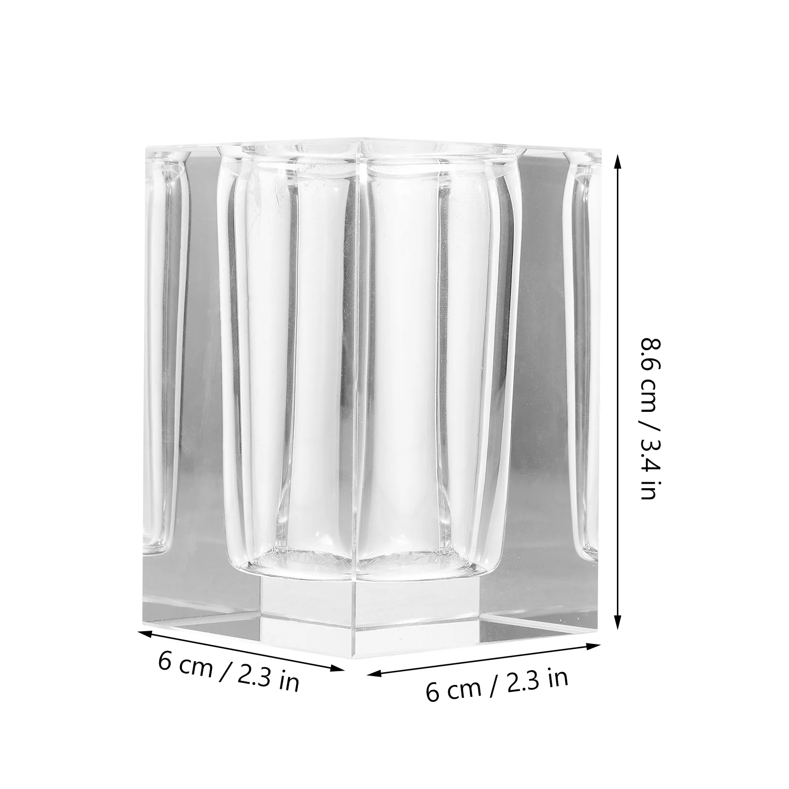 Acrylic Pen Holder Clear Crystal Makeup Brush Organizer Modern Geometric Shape Desk Accessories Storage Cup For Office