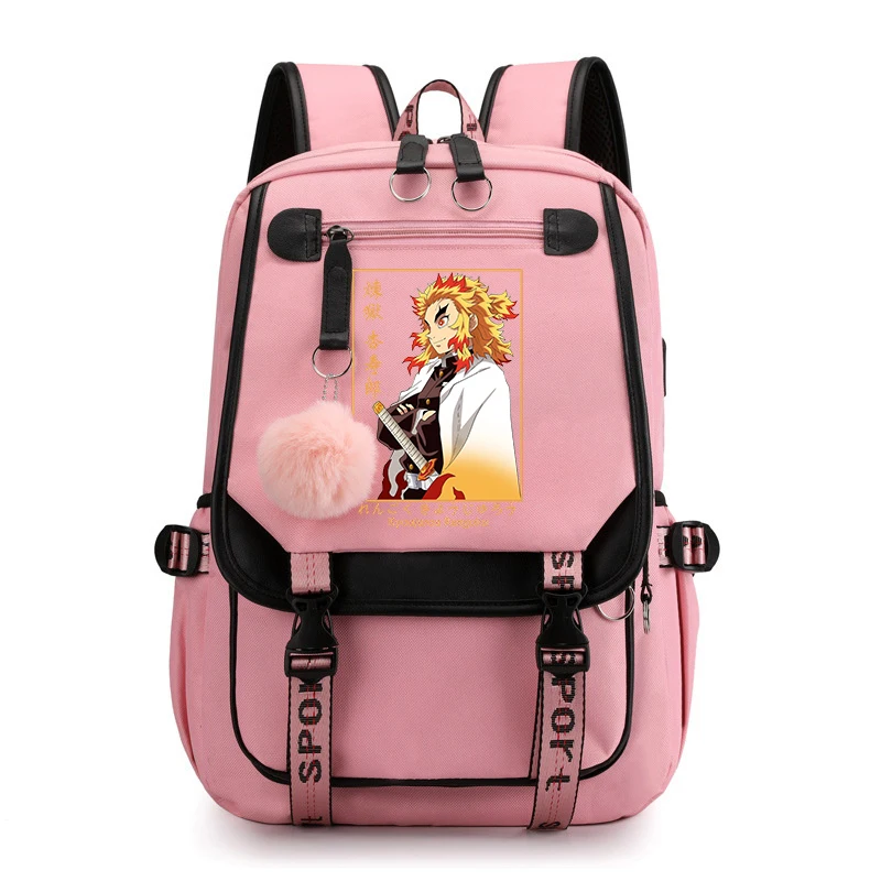 New Anime Rengoku Kyoujurou Backpack Fashion Girl Boy School Bag Women Men Sports Travel Bag