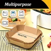50/100Pcs Air Fryer Disposable Paper Air Fryer Accessories Square Round Oil-proof  Liner Non-Stick Mat for Kitchen Oven Baking 6