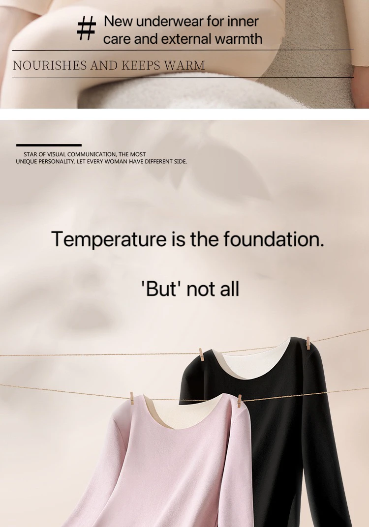 Description Picture 3 of item1Set Women's Thermal Underwear Set Seamless Thick Double Layer Warm Lingerie Winter Long Sleeve Bottoming Thermal Clothing Sets