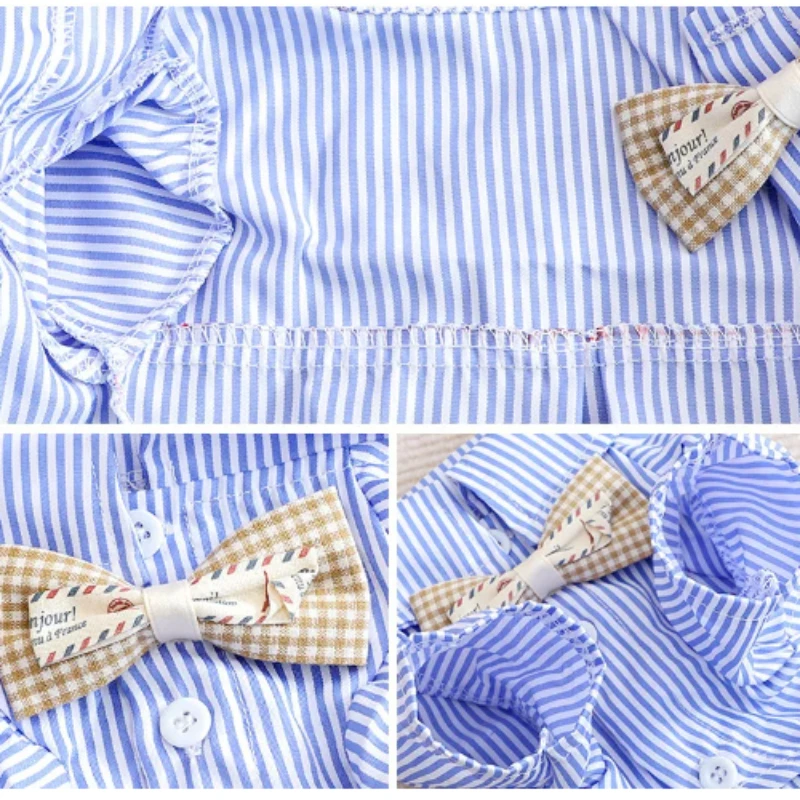 Striped Bowknot Shirt 4
