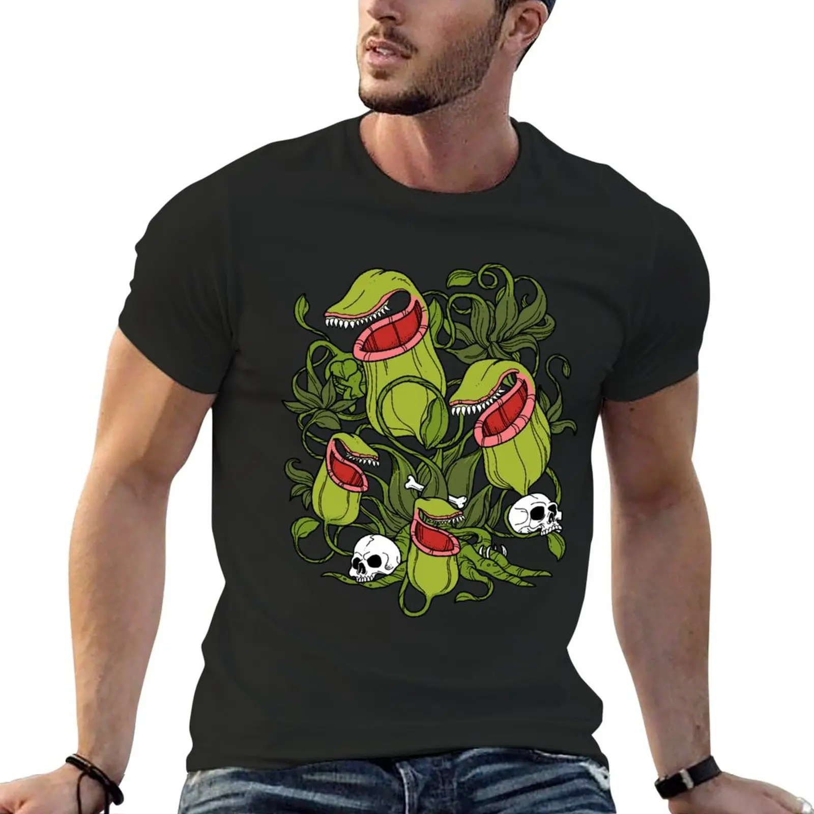 Camiseta con estampado de plantas carnívoras para hombre, camisa de secado rápido con estampado de plantas del norte de lanzador, Sarracenia