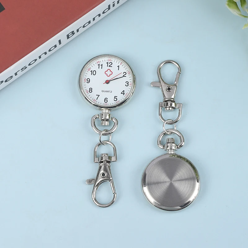 1pcs Retro Quartz Vintage Pocket Watch Movement Keychain Keyring