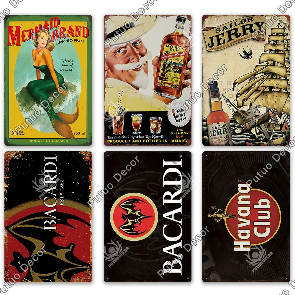 metal signs Putuo Decor rum brand vintage for bar pub club man cave