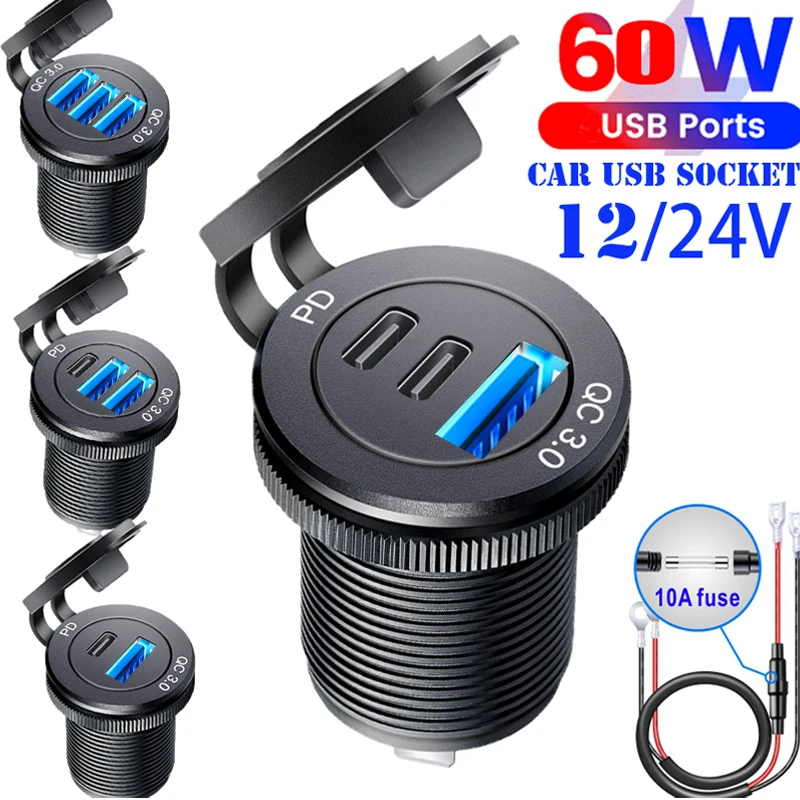 Presa Caricabatterie for Telefono di Ricarica 4.2A ABS DC12V-24V Doppia USB