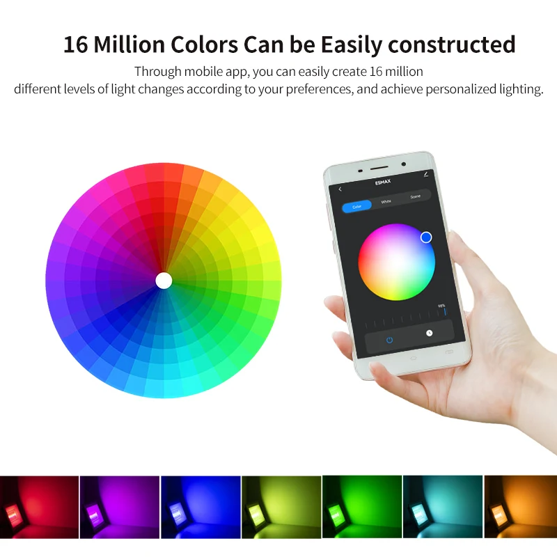LED Flood Light IP66 Outdoor Waterproof TUYA Smart RGB Floodlight LED Spotlight Voice Control by Alexa/Google Bluetooth WIFI APP Park Landscape