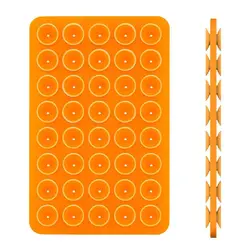Double - Sided Silicone Suction Cup Phone Holder - Hands - Free Strong Mount (Orange)