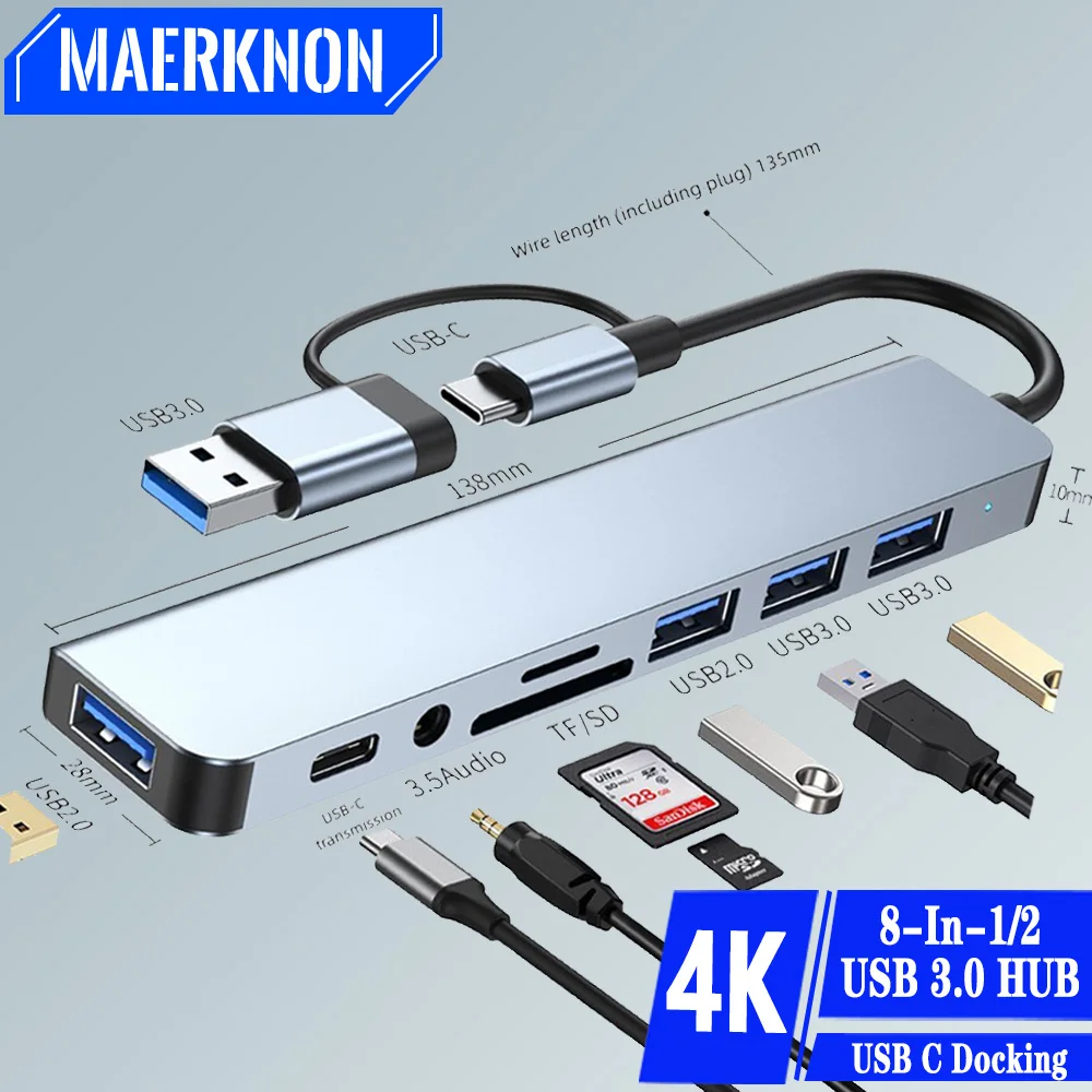 Station D'Accueil USB-C 5 En 1 Magnétique - HDMI 4K 100W Charge Rapide Pour MacBook PC Portable