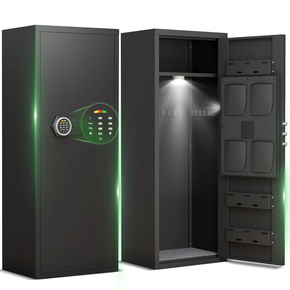 Kavey Large Gun Safe with Removable Shelf and Lights