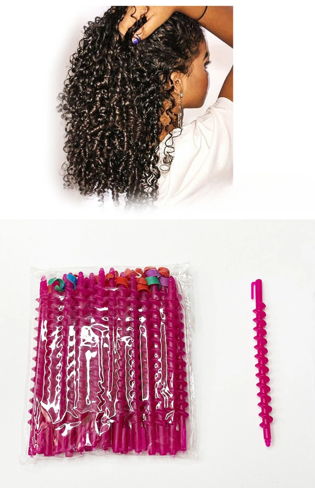 Description Picture 6 of itemHair Screw Barbershop Special Supplies Hair Rod Lengthening Wool Curling Perm Tool Cold Iron Bar Spiral Accessories Styling