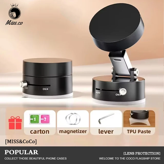 Vacuum Magnetic Suction Cup Folding Swivel Stand 360° Rotation Universal Vacuum Swivel Stand Multi functional Car Phone Holder