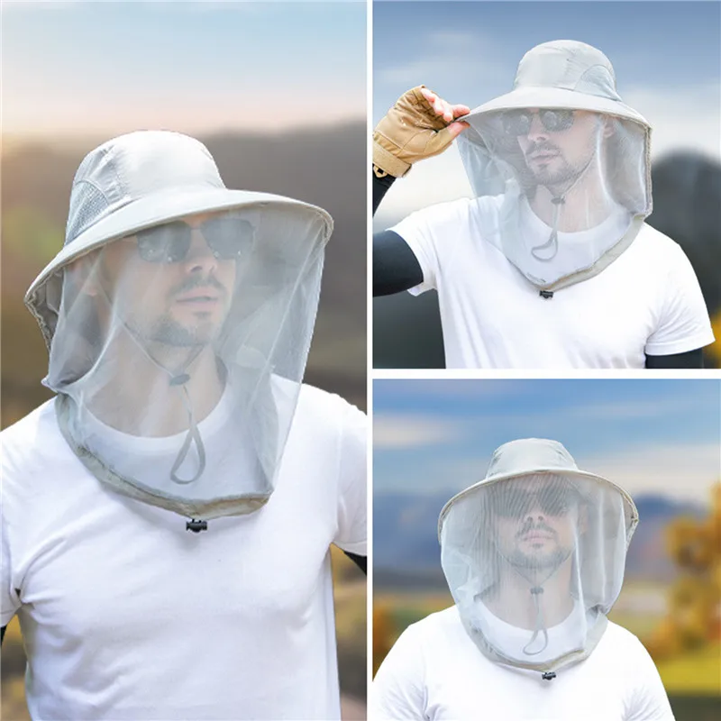 Description Picture 5 of itemFashion Unisex Foldable Mosquito Hat With Hidden Net Mesh Repellent Insect Bee Protection Casual Outdoor Sunscreen Fishing Cap