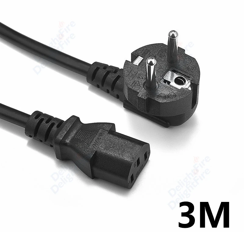 Versatile EU Power Extension Cable - IEC C13 AC Cord (Multiple Lengths)