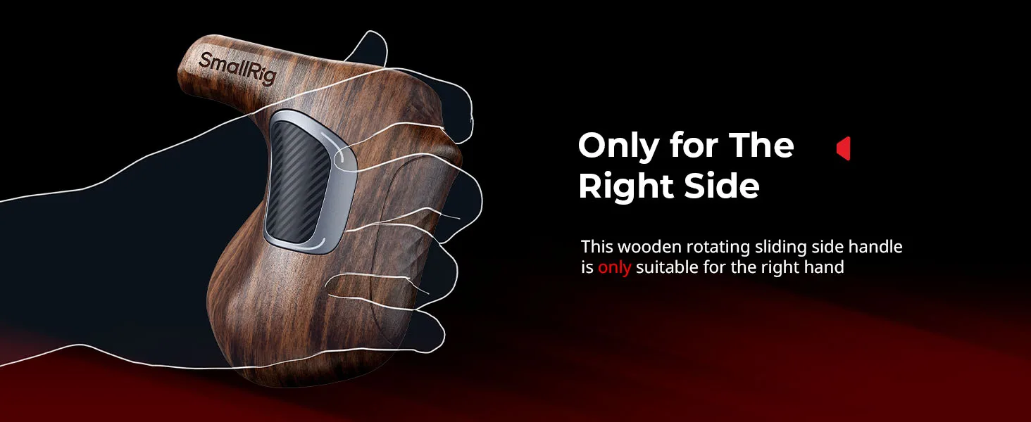 SmallRig Rotating Right/Left-Side Wooden Handle Load Capacity to 15kg Flexible P