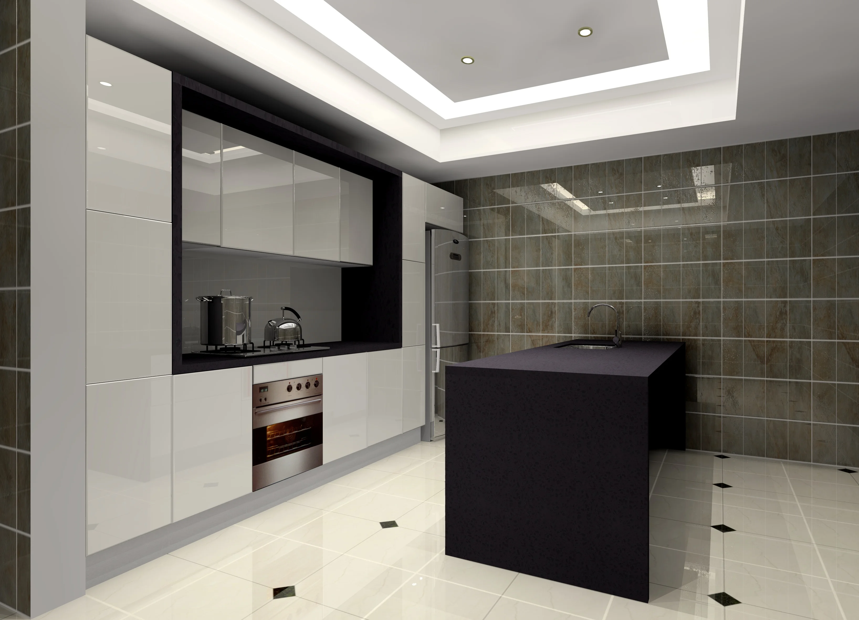 Luxury Kitchen Design, White Lacquer Kitchen Shiny High Gloss