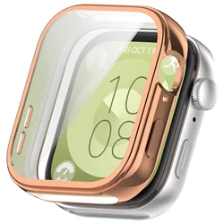 Durable Soft TPU Anti - Fall Protective Case for Huawei Watch Fit 5 (Rose gold)