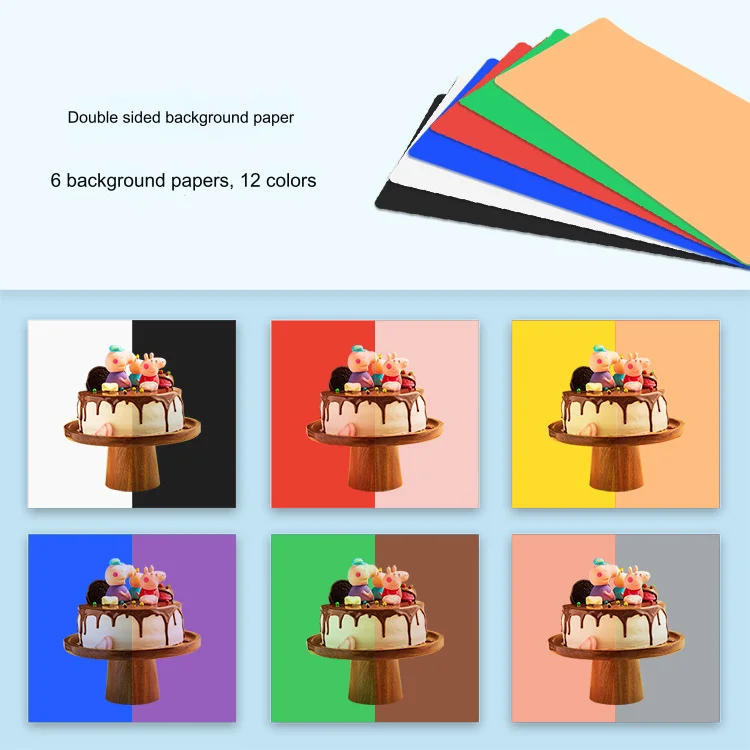 40cm Folding Studio Ring Light LED Portable Simple Folding Studio with 6 Double-sided Color Background Cloths Size 40x40x40cm