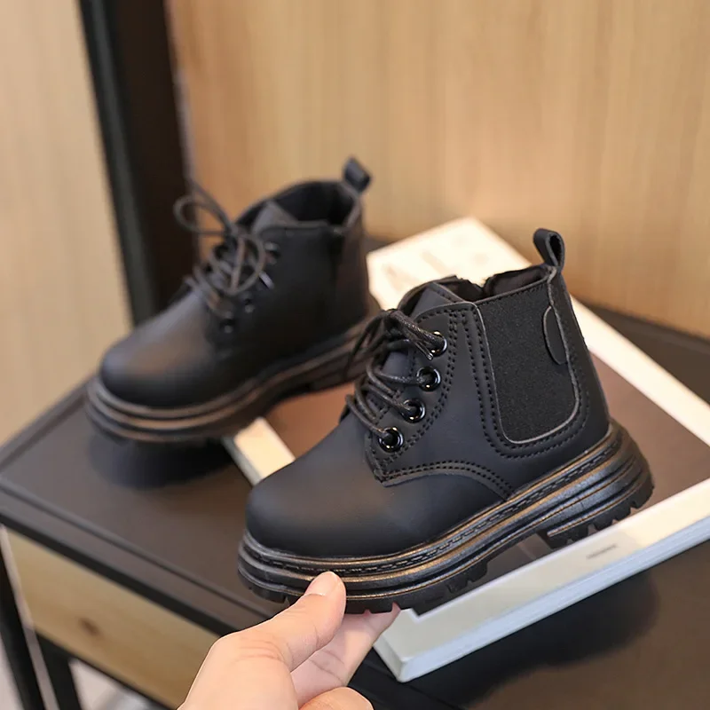 패션 걸 부츠 새로운 다용도 소프트 솔 키즈 부츠 트렌드 클래식 경량 소년 앵클 부츠 가을 트렌드 레트로 가죽 부츠