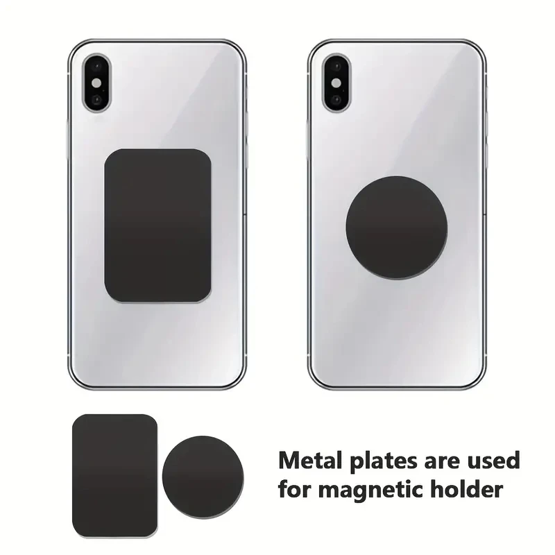 2–10 Stück 40 x 40 mm, 45 x 65 mm, schwarz, kratzfest, Metallplatte, Scheibe, Eisenblech für Magnet-Handyhalter – Detail 1