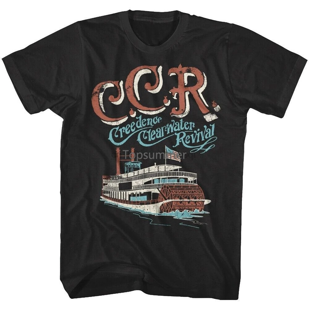 

Creedence Clearwater Revival Riverboat Men T Shirt Ccr Proud Mary Rock Band