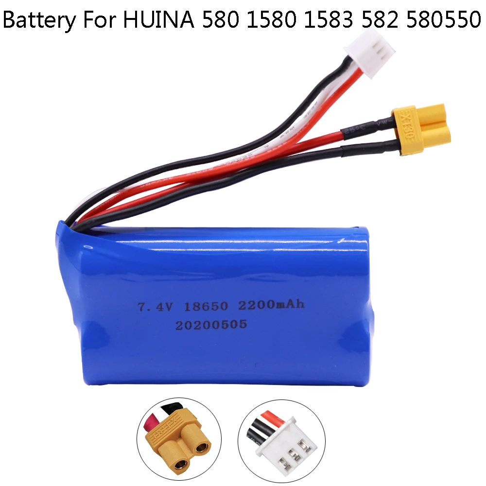 7.4 V 2200Mah Lipo Batteria Xt30 Spina Per Huina 580 1580 1583 Rc Giocattoli Accessorio 7.4 V 2S Batteria Per 1580-005 Huina 580550 583 582