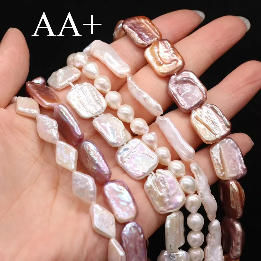 AA+ Natürliche Süßwasserperlen mit unregelmäßigen weißen Perlen, exquisites Aussehen für DIY-Frauen, elegante Halskette, Armband, Schmuck