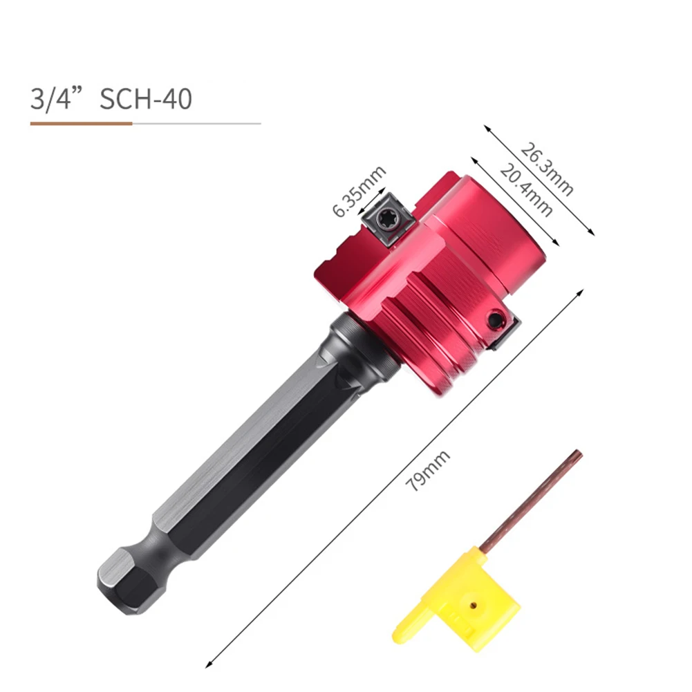 1pc PVC Pipe Reamer 6.35mm Hex Shaft Plumbing Tool Drill Bits PVC ABS Drain Water Pipe Clean Cement Remnants Reamer