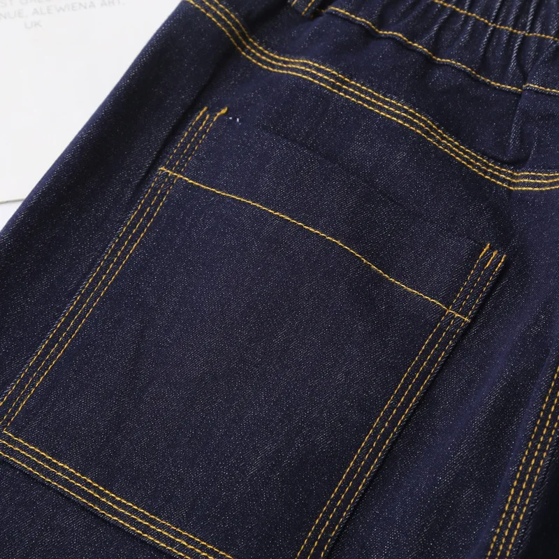 Fashion Plus Size Women's Jeans 2025 Autumn New Style Simple And Bright Line Denim Straight Leg Ankle Length Pants 337