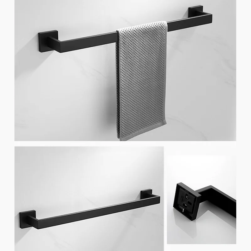 Towel Rack Towel Hanger Bath Holder Wall Hanging Bars Stainless Steel Bathroom Shelf Kitchen Cloth Rack