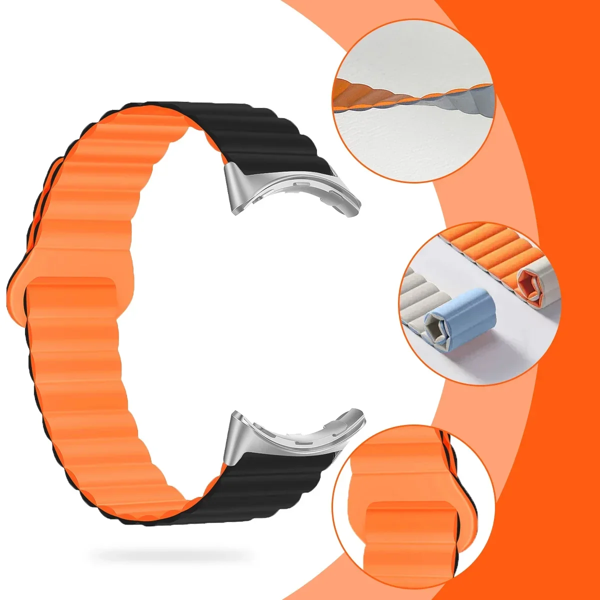 Magnetic Loop Silicone Sport Strap for Pixel Watch Accessories