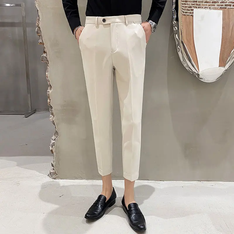 2024 Spring Summer Advanced Sense England Smart Casual Versatile Self Cultivation Trend Solid Color Commuting Men's Suit Pants