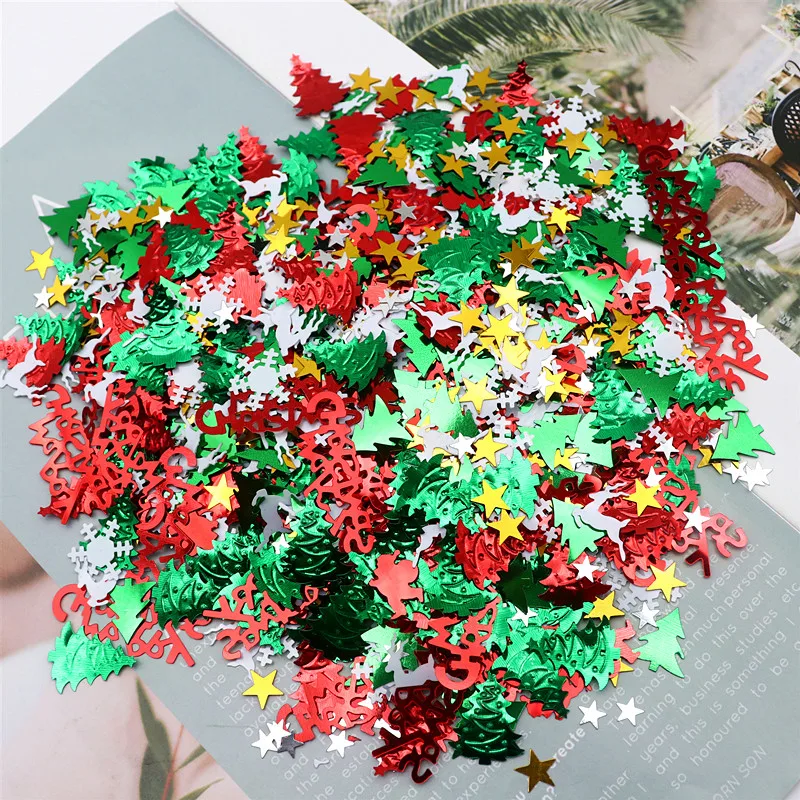 Sequins Accessories 10-20g Christmas DIY Sequined Elk Christmas Tree Pattern Multi-Size Garment Sewing Material Nail Art Accessories Art Decoration sequin embroidery accessories,nail art decor,sequin sewing accessories,sequins for crafts,sequins accessories