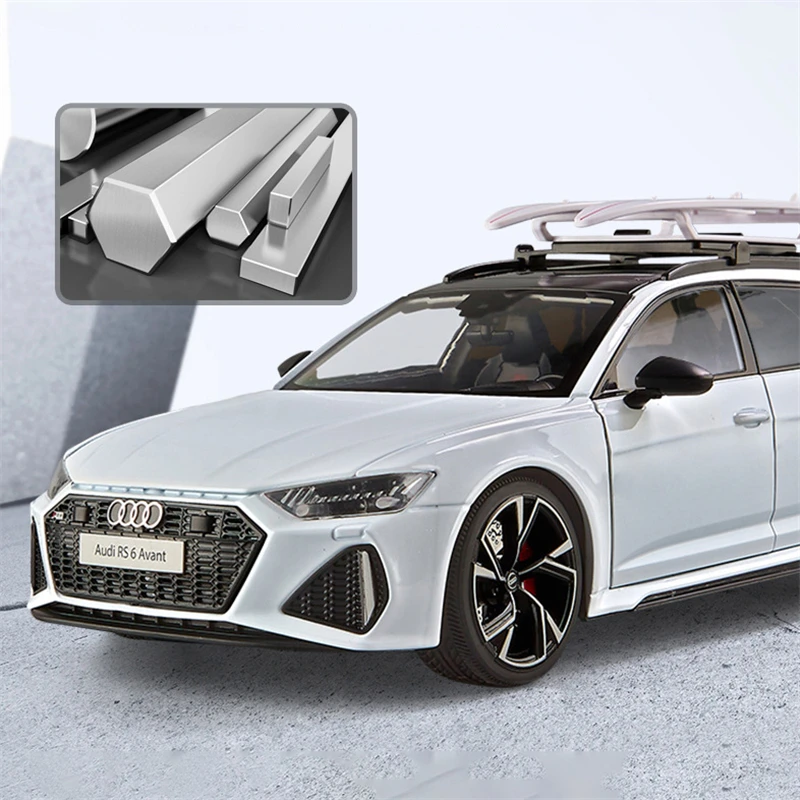 1/18 Audi RS6 Avant Station Wagon Alloy Car Model Diecasts Metal Sports Car Vehicles Model Simulation Sound Light Kids Toys Gift 2