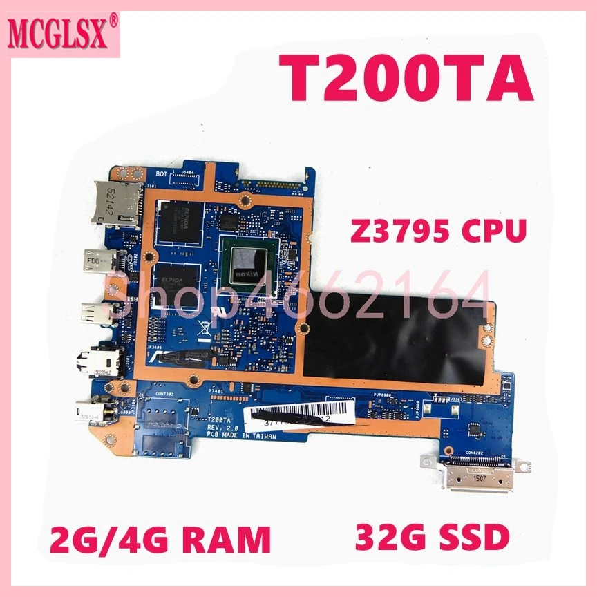 Placa-mãe para Notebook T200ta para Asus T200ta Z3775 Z3795 Cpu 2gb 4gb de Ram 32g-ssd T200tac T200ta T200t Laotop Teste 100 ok