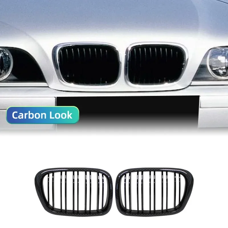 Glossy Black Front Engine Hood Grille with Double Slats in Durable ABS