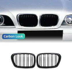 Glossy Black Front Engine Hood Grille with Double Slats in Durable ABS (Carbon Look)