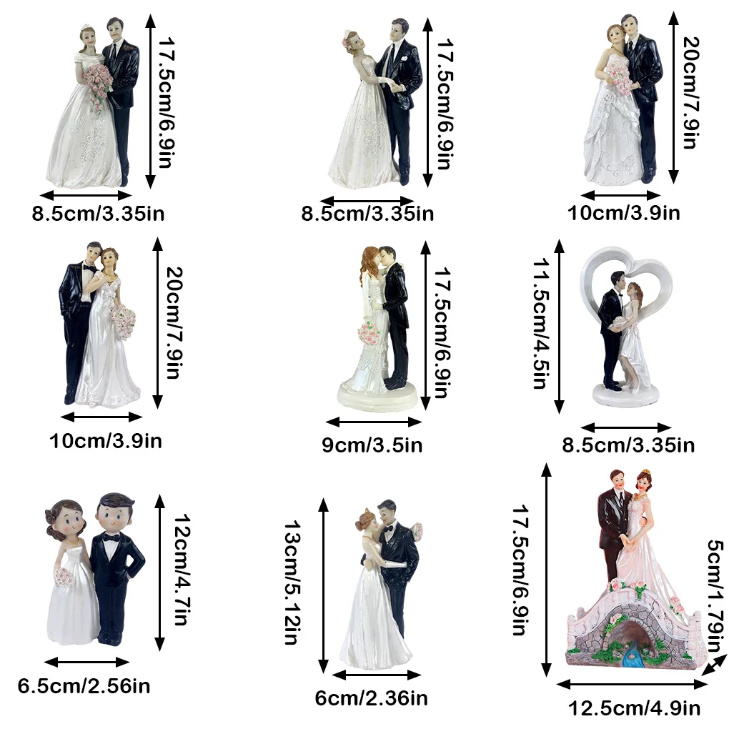 2024 Cake Toppers Dolls Bride and Groom Figurines Funny Wedding Cake Toppers Stand Topper Decoration Supplies Marry Figurine