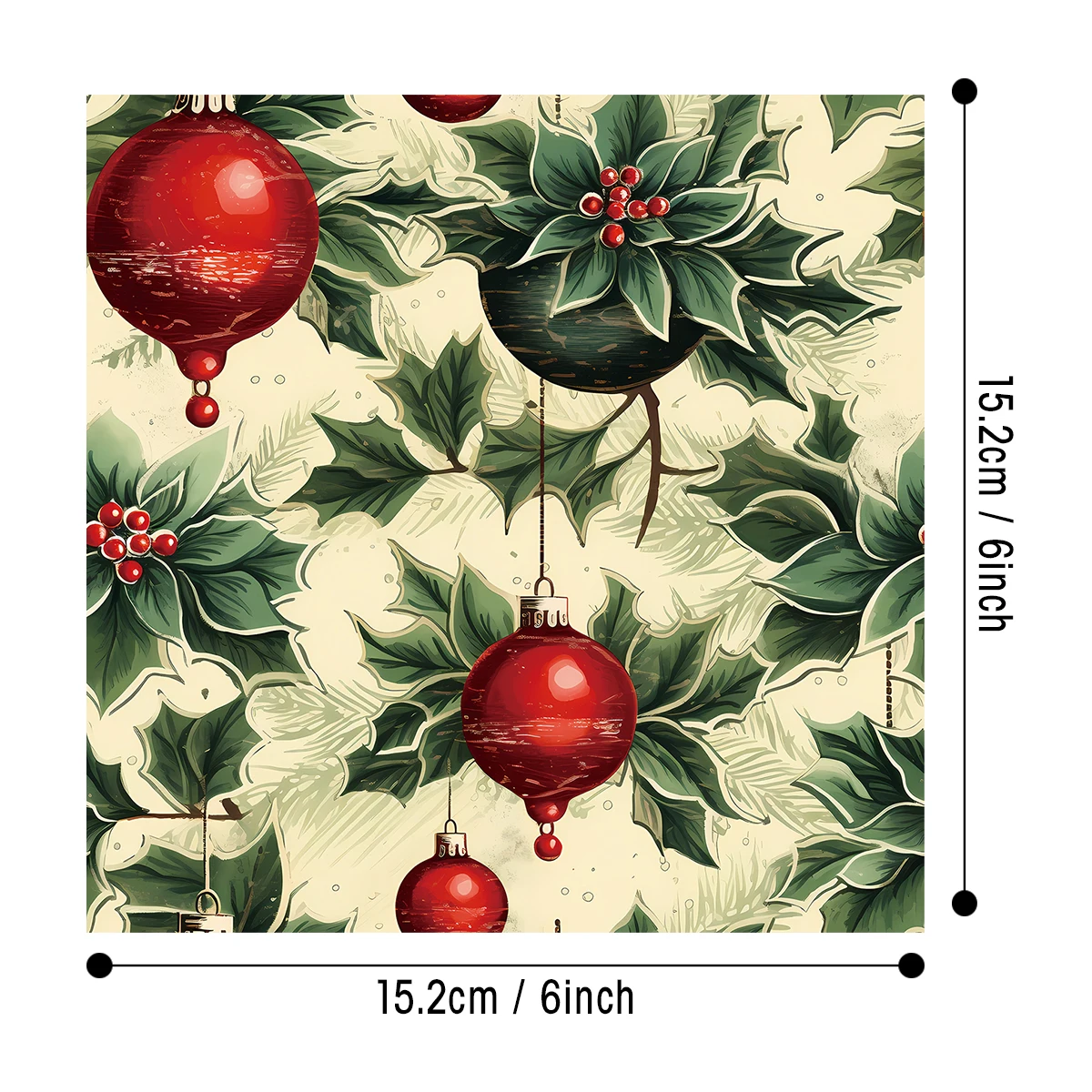 Scrapbook Paper 12sheet Retro Christmas Design for DIY Greeting Card