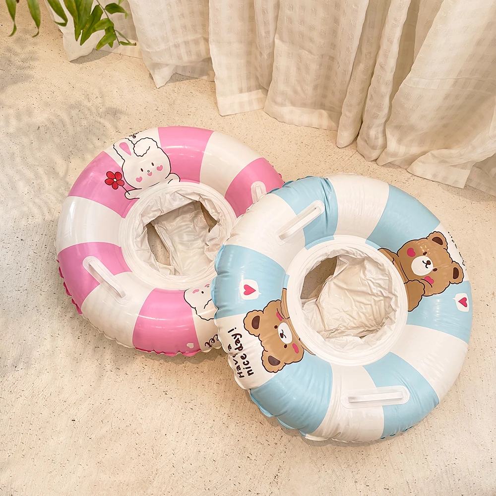 

Vintage Stripe Baby Swim Ring Tube Swimming Seat For Child Kid Swimming Circle Float Pool Bathtub Water Play Inflatable Toy